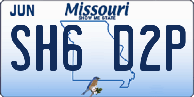 MO license plate SH6D2P