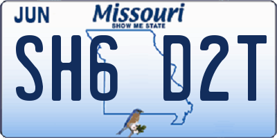 MO license plate SH6D2T