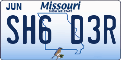 MO license plate SH6D3R