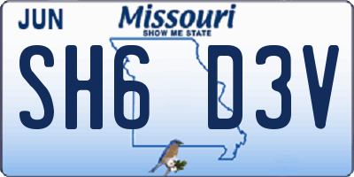 MO license plate SH6D3V