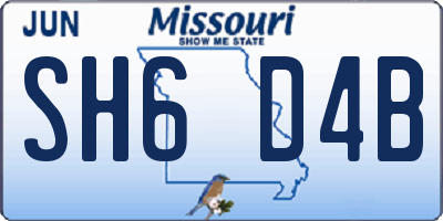 MO license plate SH6D4B