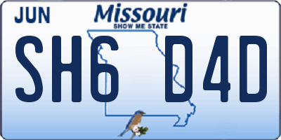 MO license plate SH6D4D