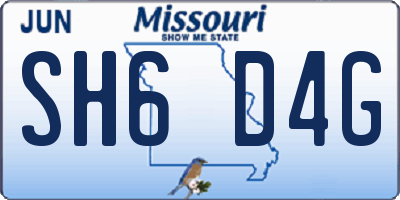 MO license plate SH6D4G