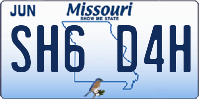 MO license plate SH6D4H
