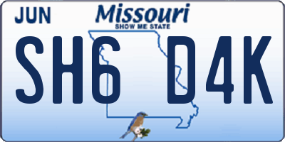 MO license plate SH6D4K