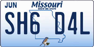 MO license plate SH6D4L