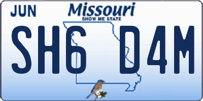 MO license plate SH6D4M