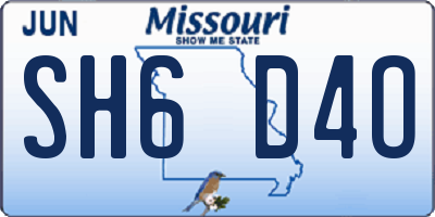 MO license plate SH6D4O