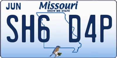MO license plate SH6D4P