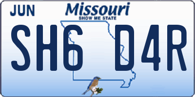 MO license plate SH6D4R