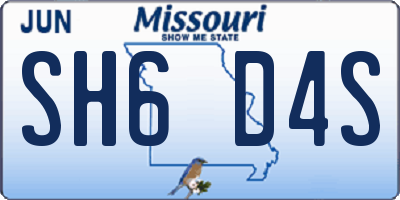 MO license plate SH6D4S