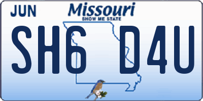 MO license plate SH6D4U
