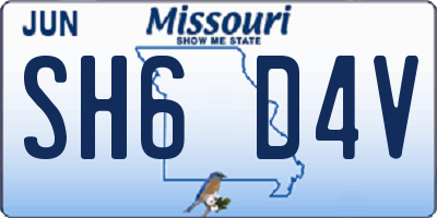 MO license plate SH6D4V