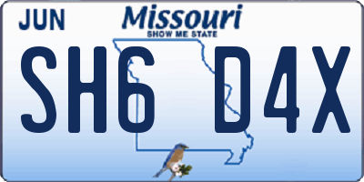 MO license plate SH6D4X
