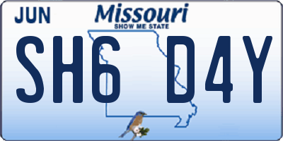 MO license plate SH6D4Y