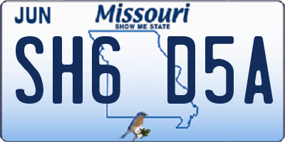 MO license plate SH6D5A