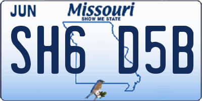 MO license plate SH6D5B