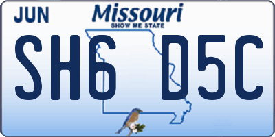 MO license plate SH6D5C
