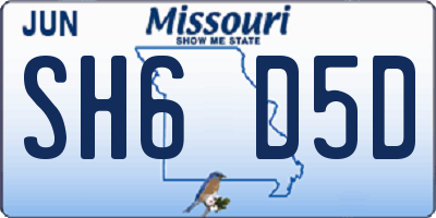 MO license plate SH6D5D
