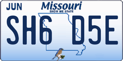 MO license plate SH6D5E