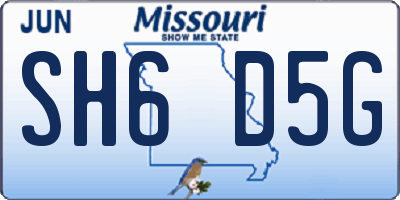 MO license plate SH6D5G