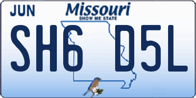 MO license plate SH6D5L