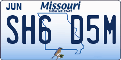 MO license plate SH6D5M