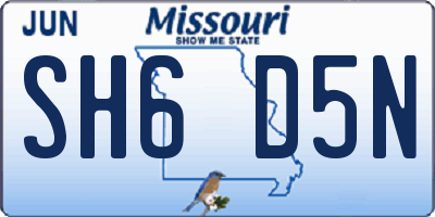 MO license plate SH6D5N
