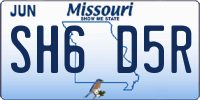 MO license plate SH6D5R