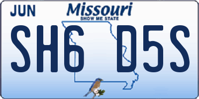 MO license plate SH6D5S