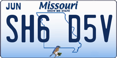 MO license plate SH6D5V