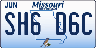 MO license plate SH6D6C
