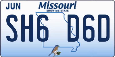 MO license plate SH6D6D