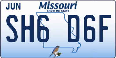 MO license plate SH6D6F