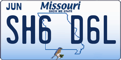 MO license plate SH6D6L