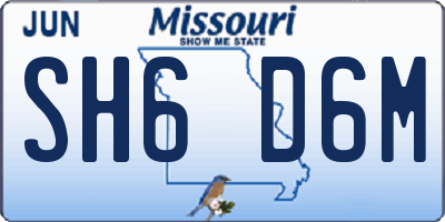 MO license plate SH6D6M
