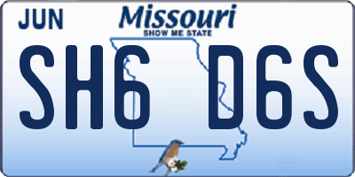 MO license plate SH6D6S