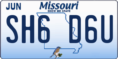 MO license plate SH6D6U