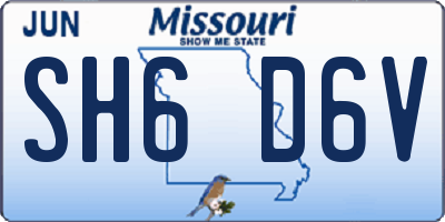 MO license plate SH6D6V