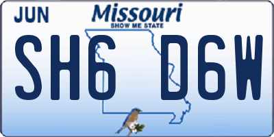 MO license plate SH6D6W
