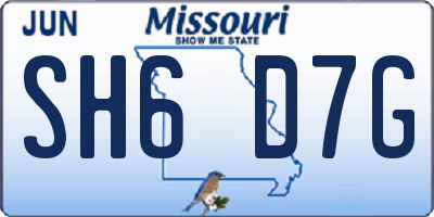 MO license plate SH6D7G