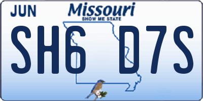 MO license plate SH6D7S
