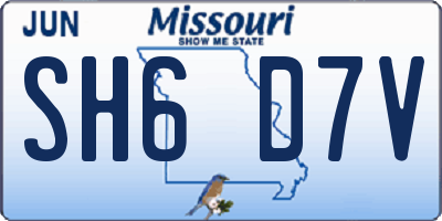 MO license plate SH6D7V