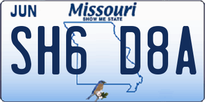 MO license plate SH6D8A