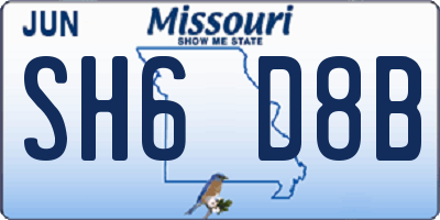 MO license plate SH6D8B