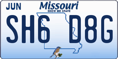 MO license plate SH6D8G
