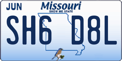MO license plate SH6D8L