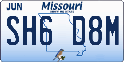MO license plate SH6D8M