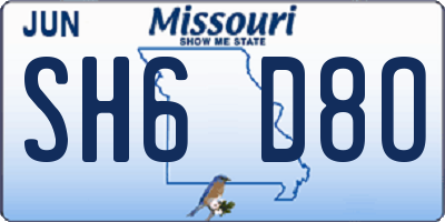 MO license plate SH6D8O