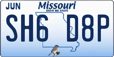 MO license plate SH6D8P